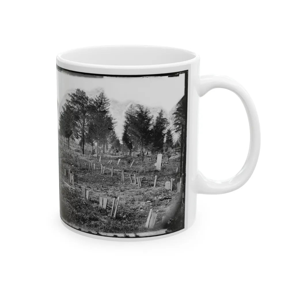 Richmond, Va. Graves Of Confederate Soldiers In Oakwood Cemetery, With Board Markers (U.S. Civil War) White Coffee Mug-Go Mug Yourself