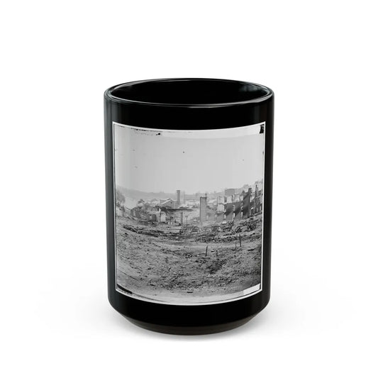 Richmond, Va. Guns And Ruined Buildings Near The Tredegar Iron Works (U.S. Civil War) Black Coffee Mug-15oz-Go Mug Yourself