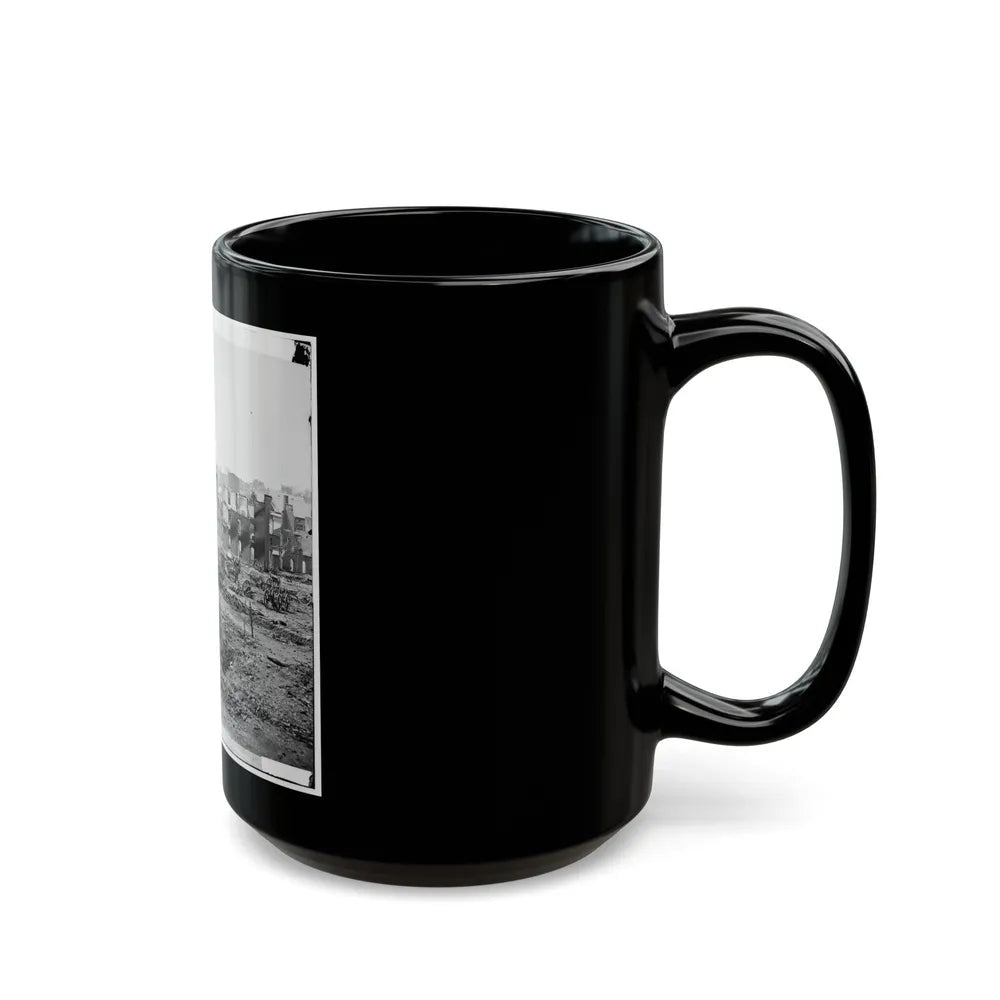 Richmond, Va. Guns And Ruined Buildings Near The Tredegar Iron Works (U.S. Civil War) Black Coffee Mug-Go Mug Yourself