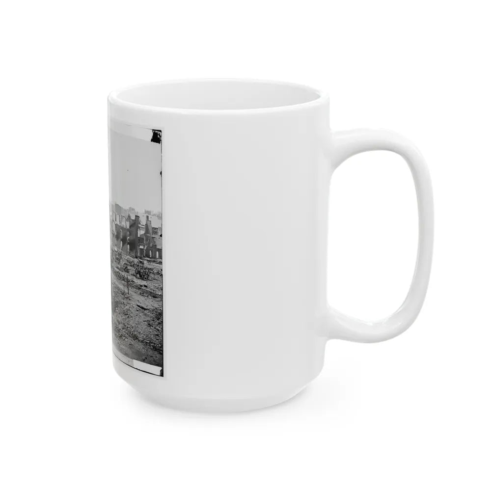 Richmond, Va. Guns And Ruined Buildings Near The Tredegar Iron Works (U.S. Civil War) White Coffee Mug-Go Mug Yourself