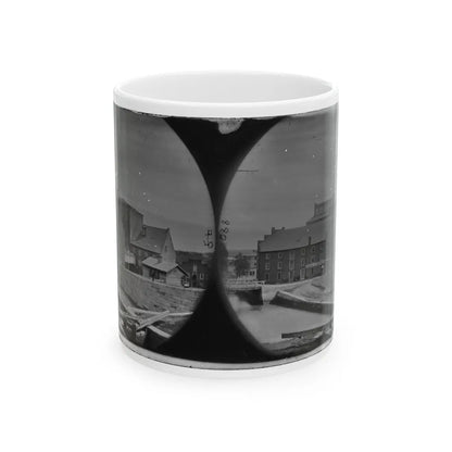 Richmond, Va. Haxall & Crenshaw's Flour Mill; Canal Lock In Foreground (U.S. Civil War) White Coffee Mug-11oz-Go Mug Yourself