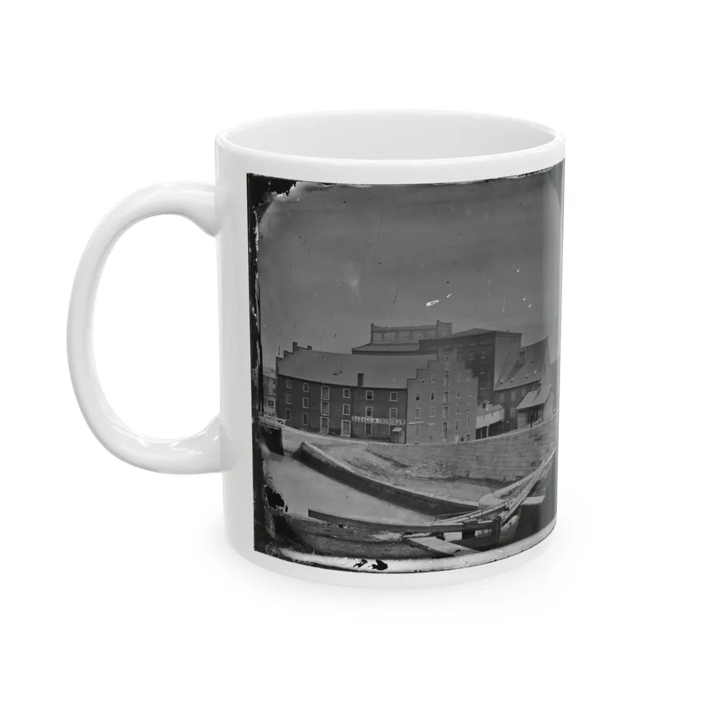 Richmond, Va. Haxall & Crenshaw's Flour Mill; Canal Lock In Foreground (U.S. Civil War) White Coffee Mug-Go Mug Yourself