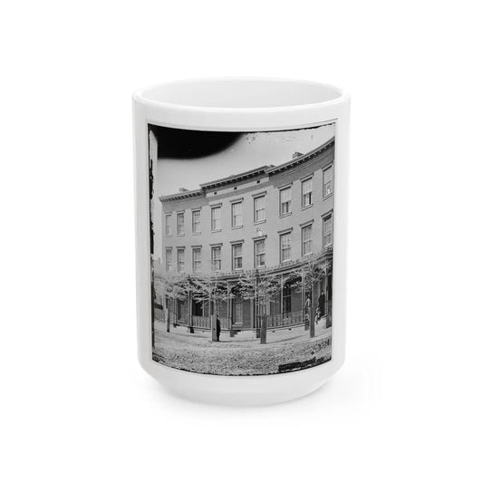 Richmond, Va. New York Newspaper Correspondents' Row (Between 4th And 5th Streets) (U.S. Civil War) White Coffee Mug-15oz-Go Mug Yourself