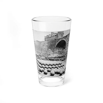 Richmond, Va. Piles Of Solid Shot, Canister, Etc., In The Arsenal Grounds; Richmond & Petersburg Railroad Bridge At Right (U.S. Civil War) Pint Glass 16oz-16oz-Go Mug Yourself