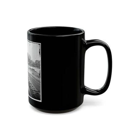 Richmond, Va. Pontoon Bridges Across The James, Looking Toward Manchester (U.S. Civil War) Black Coffee Mug-Go Mug Yourself