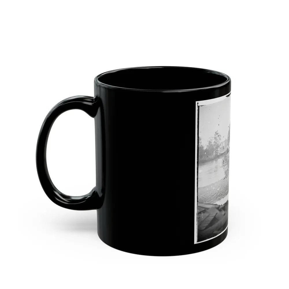 Richmond, Va. Pontoon Bridges Across The James, Looking Toward Manchester (U.S. Civil War) Black Coffee Mug-Go Mug Yourself