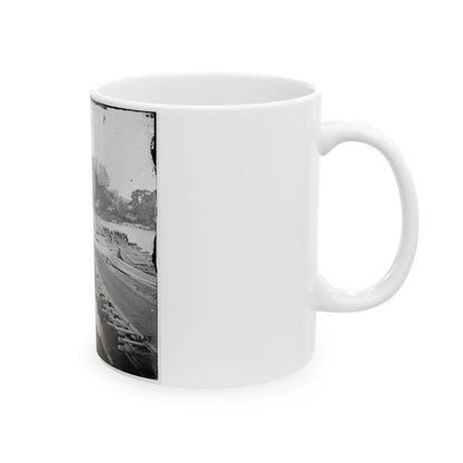 Richmond, Va. Pontoon Bridges Across The James, Looking Toward Manchester (U.S. Civil War) White Coffee Mug-Go Mug Yourself