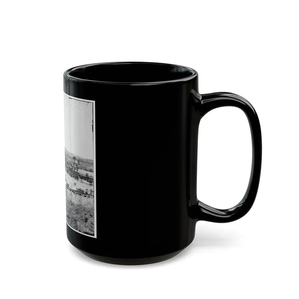 Richmond, Va. Railroad Bridge And Old Dominion Iron And Nail Works On Belle Isle (U.S. Civil War) Black Coffee Mug-Go Mug Yourself