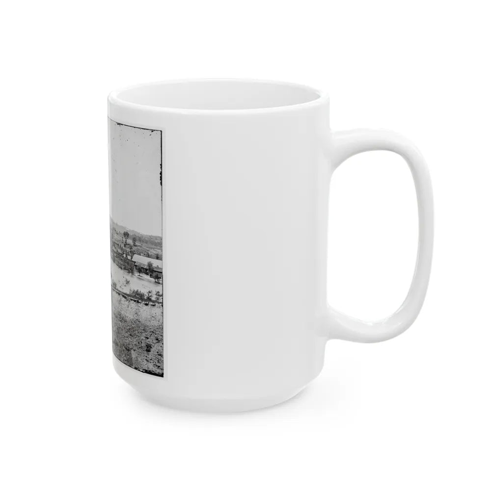 Richmond, Va. Railroad Bridge And Old Dominion Iron And Nail Works On Belle Isle (U.S. Civil War) White Coffee Mug-Go Mug Yourself