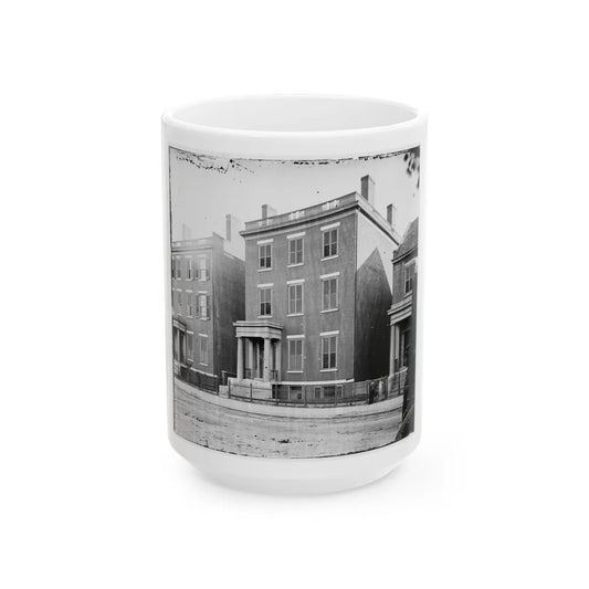 Richmond, Va. Residence Of Gen. Robert E. Lee (707 East Franklin Street) (U.S. Civil War) White Coffee Mug-15oz-Go Mug Yourself