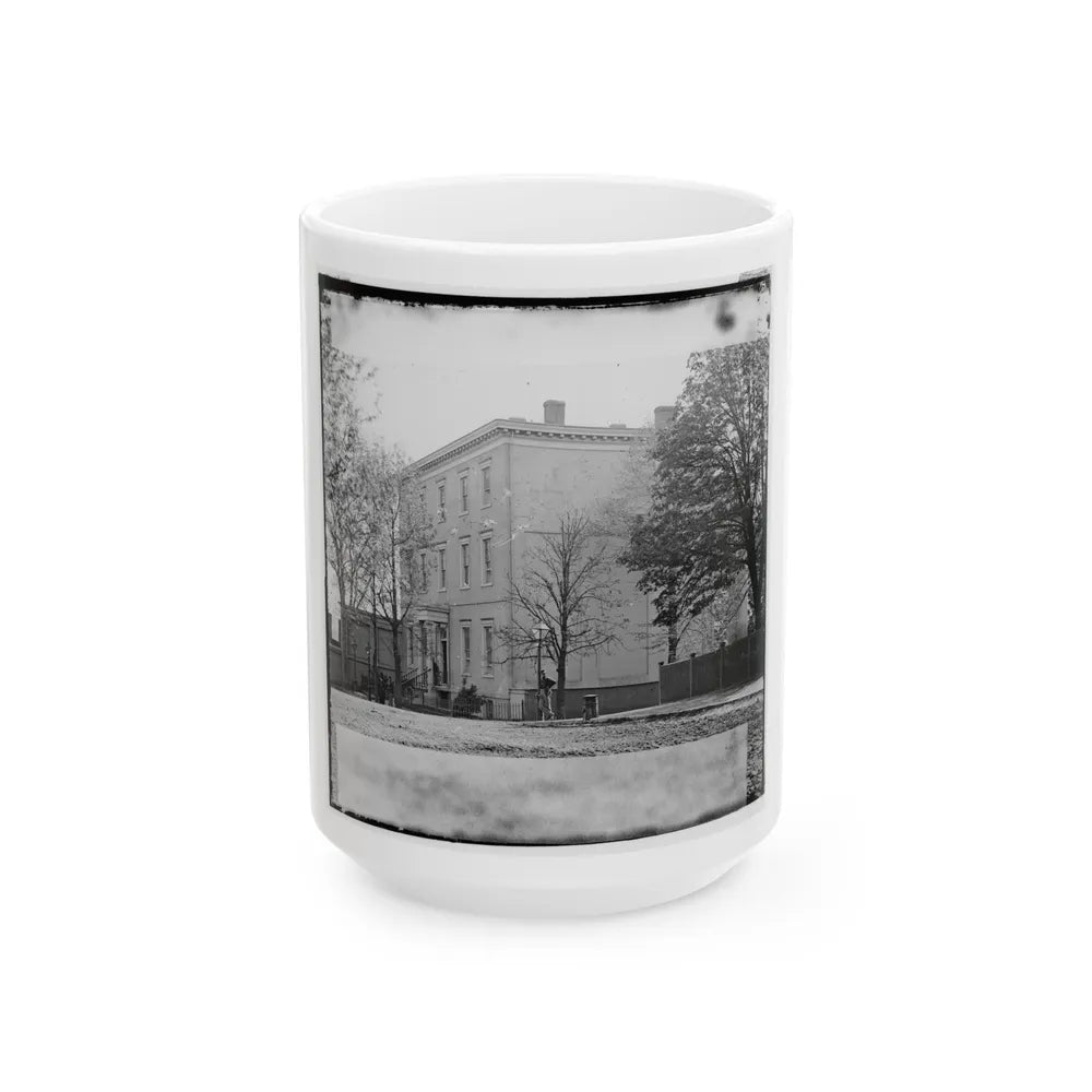 Richmond, Va. Residence Of Jefferson Davis (1201 East Clay Street); A Closer View (U.S. Civil War) White Coffee Mug-15oz-Go Mug Yourself