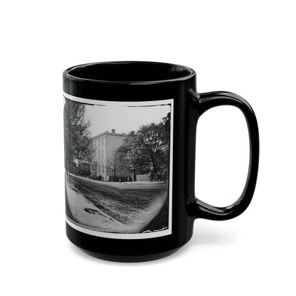 Richmond, Va. Residence Of Jefferson Davis (1201 East Clay Street) (U.S. Civil War) Black Coffee Mug-Go Mug Yourself