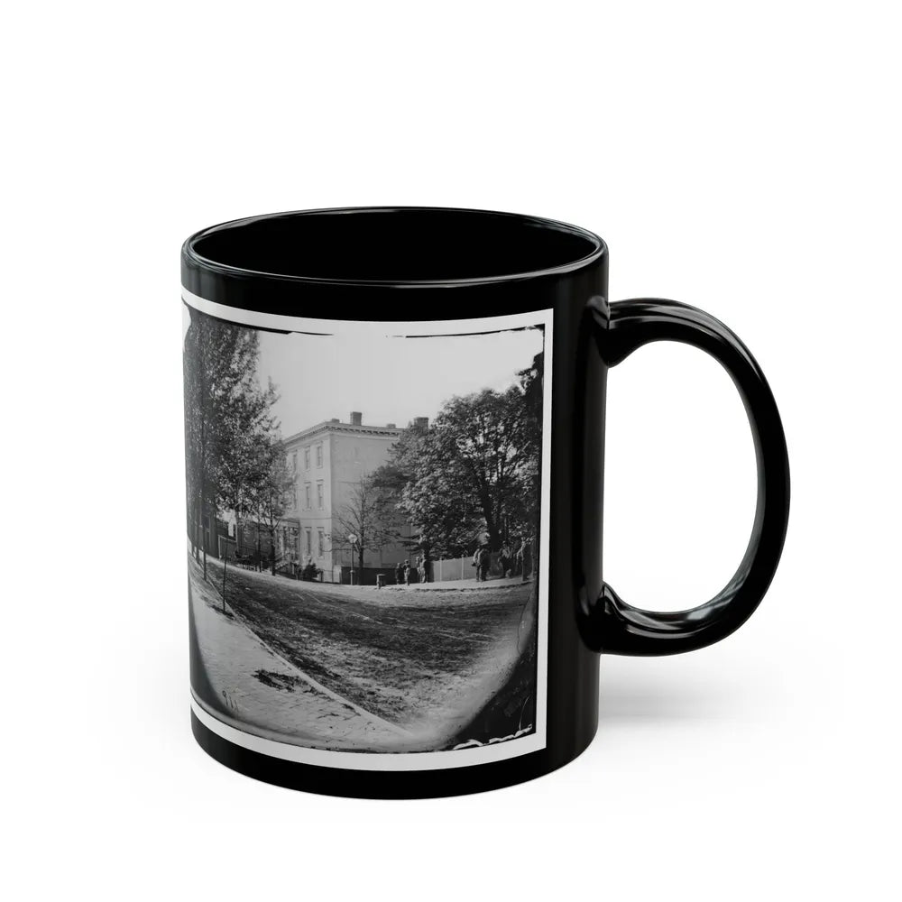 Richmond, Va. Residence Of Jefferson Davis (1201 East Clay Street) (U.S. Civil War) Black Coffee Mug-Go Mug Yourself