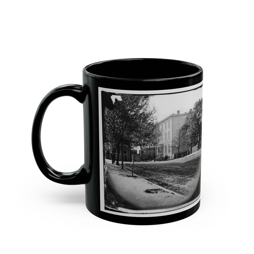 Richmond, Va. Residence Of Jefferson Davis (1201 East Clay Street) (U.S. Civil War) Black Coffee Mug-Go Mug Yourself