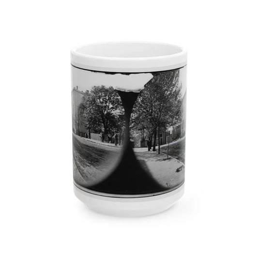 Richmond, Va. Residence Of Jefferson Davis (1201 East Clay Street) (U.S. Civil War) White Coffee Mug-15oz-Go Mug Yourself