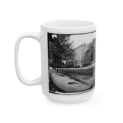 Richmond, Va. Residence Of Jefferson Davis (1201 East Clay Street) (U.S. Civil War) White Coffee Mug-Go Mug Yourself