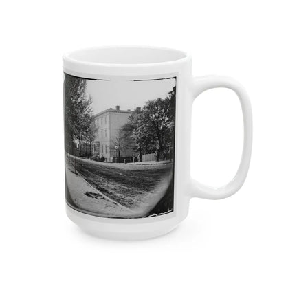 Richmond, Va. Residence Of Jefferson Davis (1201 East Clay Street) (U.S. Civil War) White Coffee Mug-Go Mug Yourself