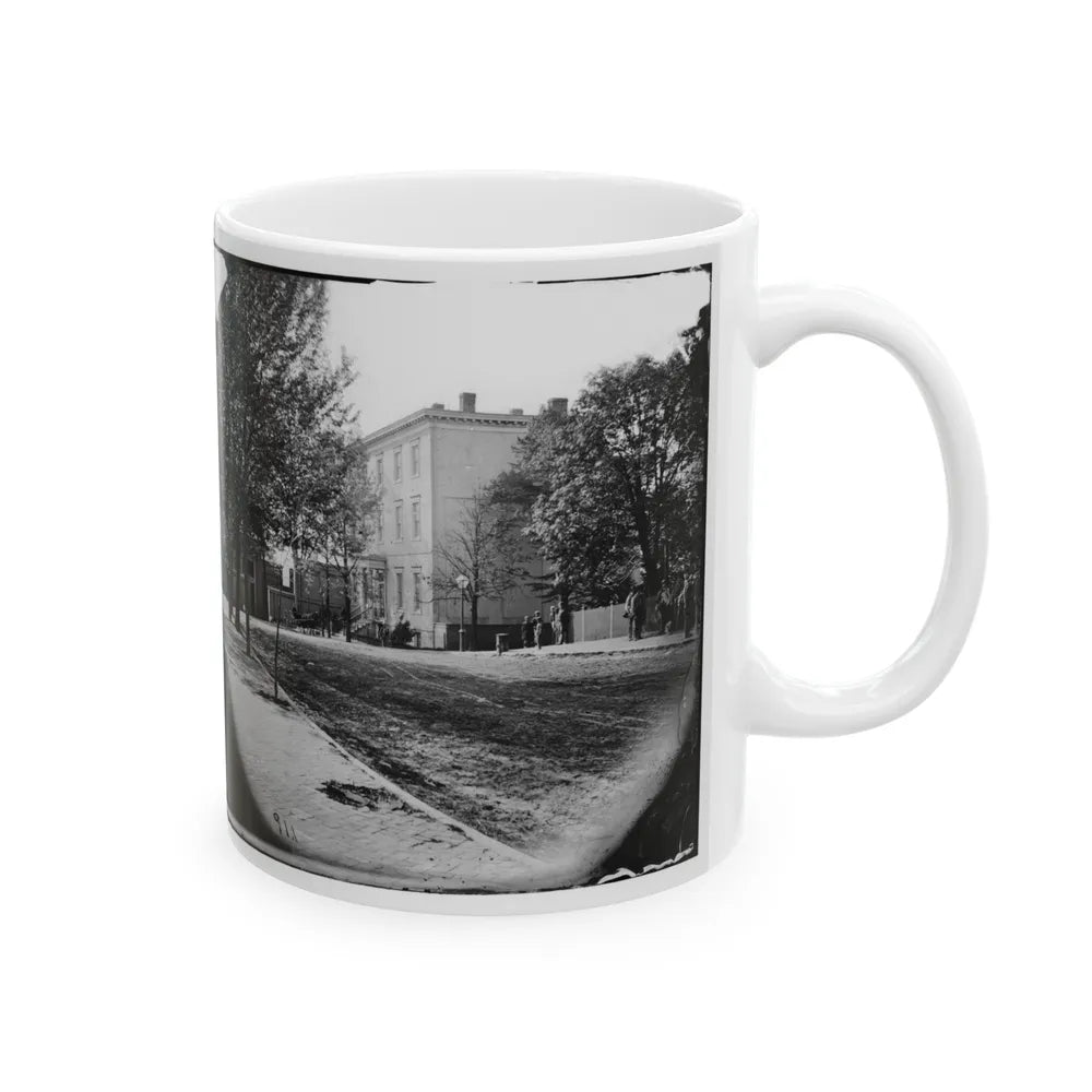 Richmond, Va. Residence Of Jefferson Davis (1201 East Clay Street) (U.S. Civil War) White Coffee Mug-Go Mug Yourself