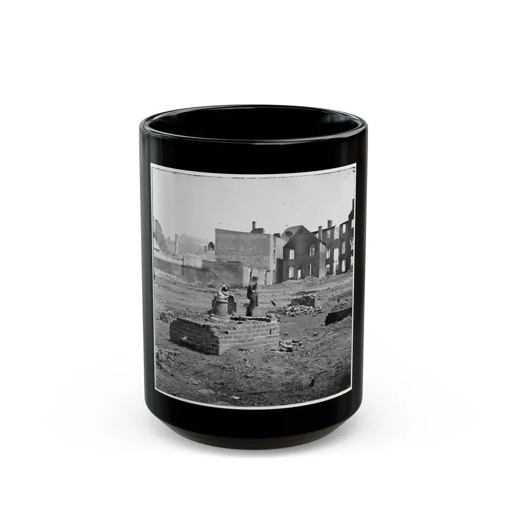 Richmond, Va. Ruined Buildings In The Burned District; Another View (U.S. Civil War) Black Coffee Mug-15oz-Go Mug Yourself