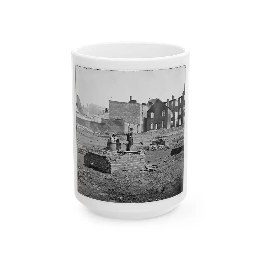 Richmond, Va. Ruined Buildings In The Burned District; Another View (U.S. Civil War) White Coffee Mug-15oz-Go Mug Yourself