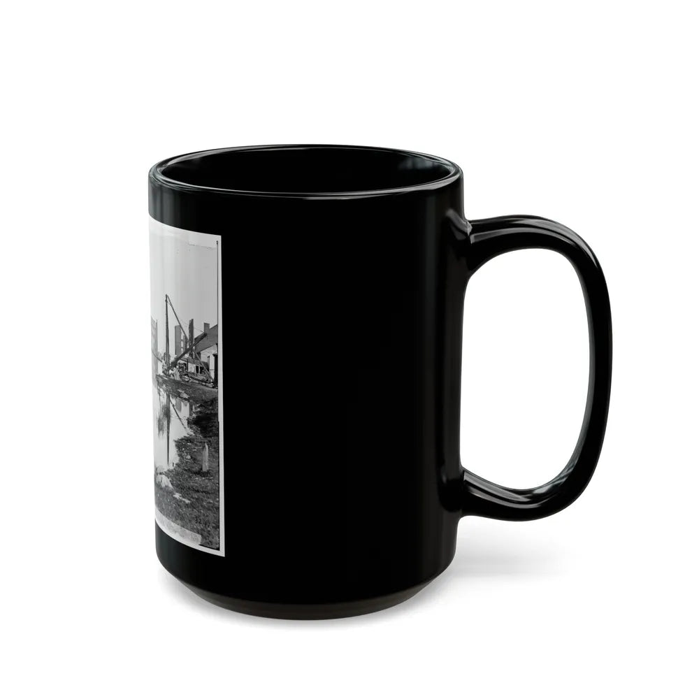 Richmond, Va. Ruined Buildings On Banks Of The Canal Basin (U.S. Civil War) Black Coffee Mug-Go Mug Yourself