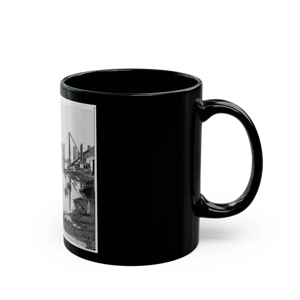 Richmond, Va. Ruined Buildings On Banks Of The Canal Basin (U.S. Civil War) Black Coffee Mug-Go Mug Yourself