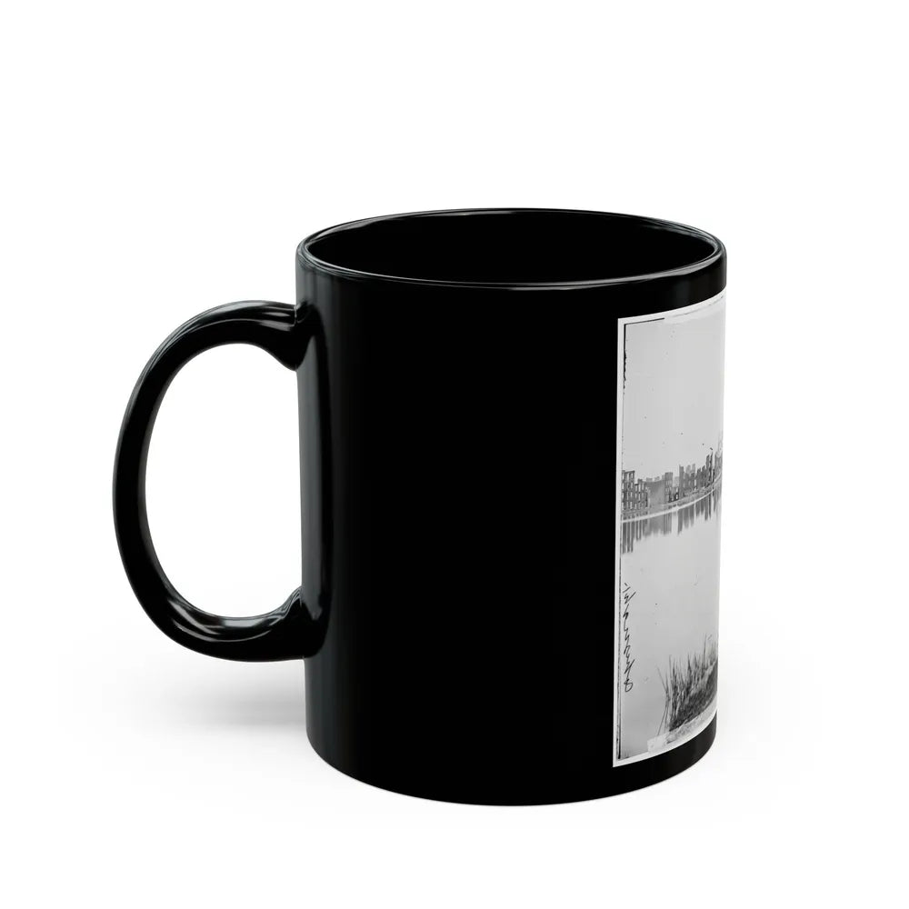 Richmond, Va. Ruined Buildings On Banks Of The Canal Basin (U.S. Civil War) Black Coffee Mug-Go Mug Yourself