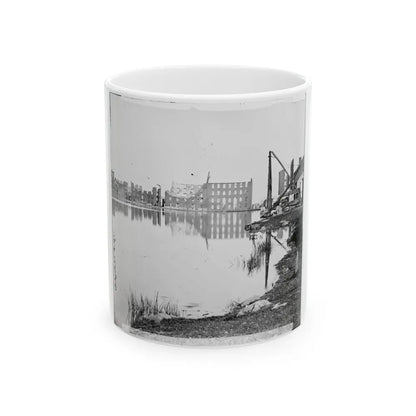 Richmond, Va. Ruined Buildings On Banks Of The Canal Basin (U.S. Civil War) White Coffee Mug-11oz-Go Mug Yourself