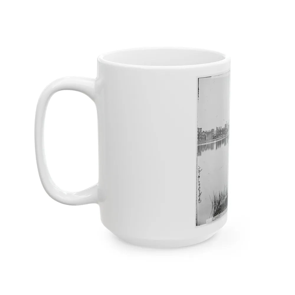 Richmond, Va. Ruined Buildings On Banks Of The Canal Basin (U.S. Civil War) White Coffee Mug-Go Mug Yourself