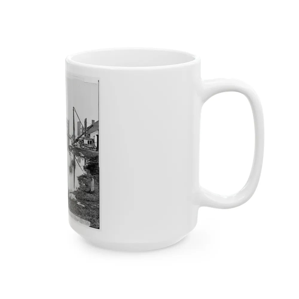 Richmond, Va. Ruined Buildings On Banks Of The Canal Basin (U.S. Civil War) White Coffee Mug-Go Mug Yourself