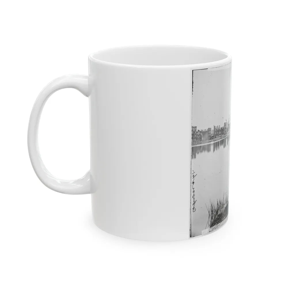 Richmond, Va. Ruined Buildings On Banks Of The Canal Basin (U.S. Civil War) White Coffee Mug-Go Mug Yourself