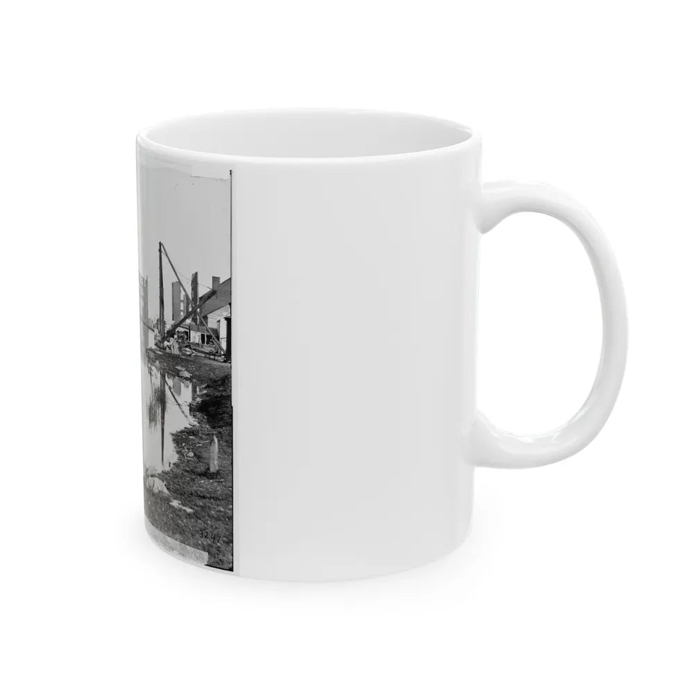 Richmond, Va. Ruined Buildings On Banks Of The Canal Basin (U.S. Civil War) White Coffee Mug-Go Mug Yourself