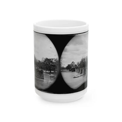 Richmond, Va. Ruins Of Mayo's Bridge (U.S. Civil War) White Coffee Mug-15oz-Go Mug Yourself