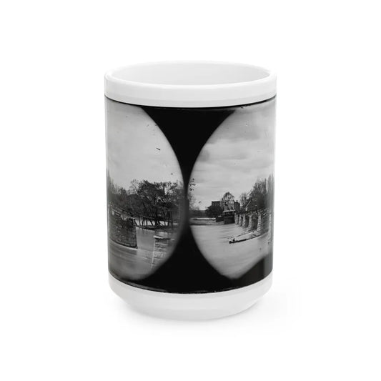 Richmond, Va. Ruins Of Mayo's Bridge (U.S. Civil War) White Coffee Mug-15oz-Go Mug Yourself