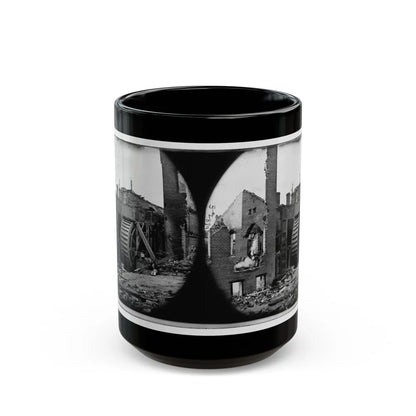 Richmond, Va. Ruins Of Paper Mill With Water-Wheel; Another View (U.S. Civil War) Black Coffee Mug-15oz-Go Mug Yourself