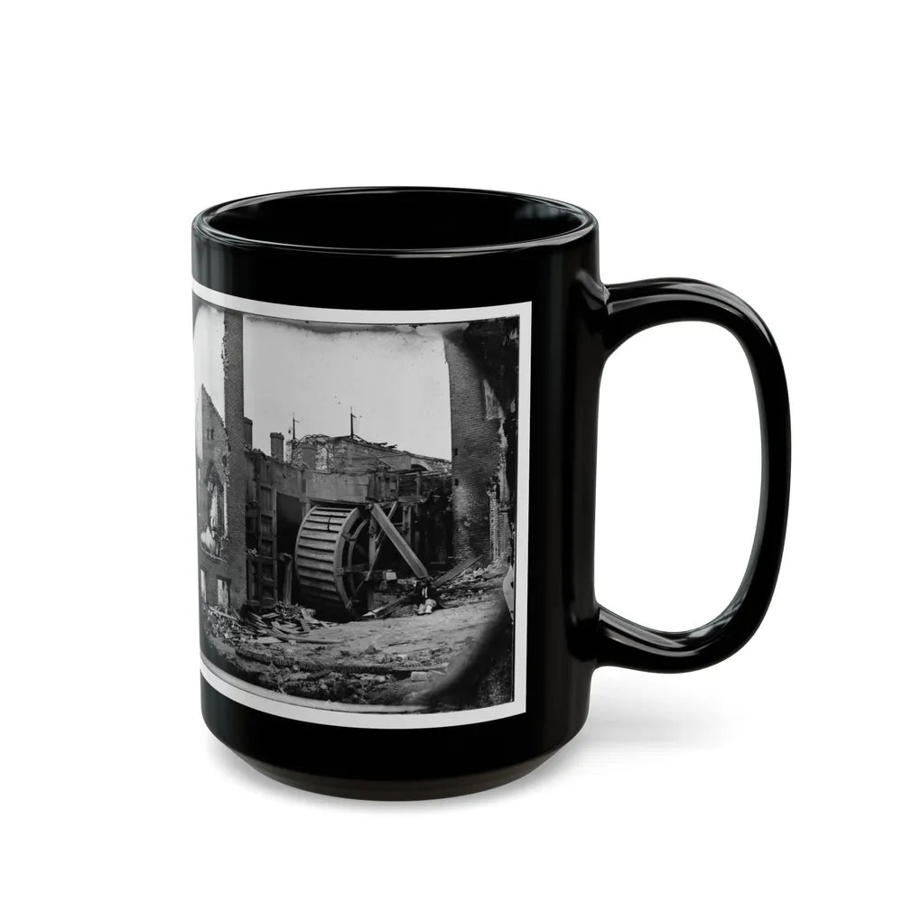 Richmond, Va. Ruins Of Paper Mill With Water-Wheel; Another View (U.S. Civil War) Black Coffee Mug-Go Mug Yourself