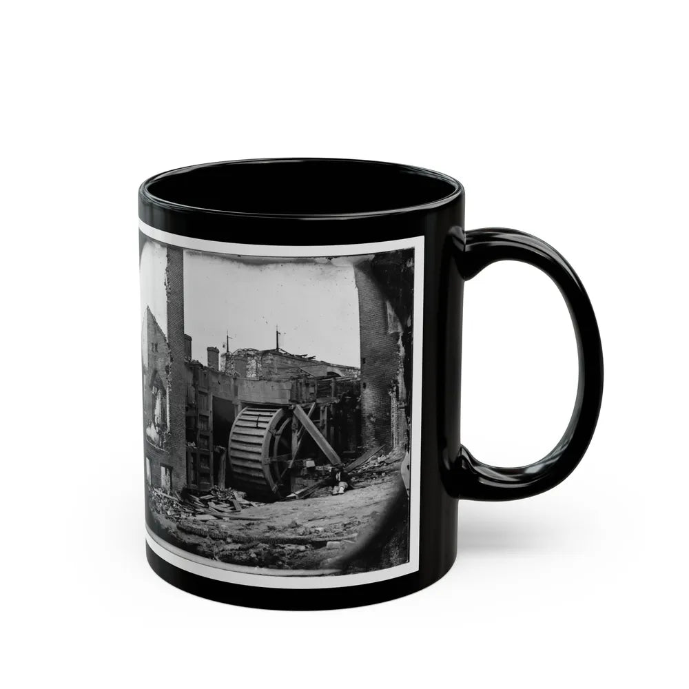 Richmond, Va. Ruins Of Paper Mill With Water-Wheel; Another View (U.S. Civil War) Black Coffee Mug-Go Mug Yourself