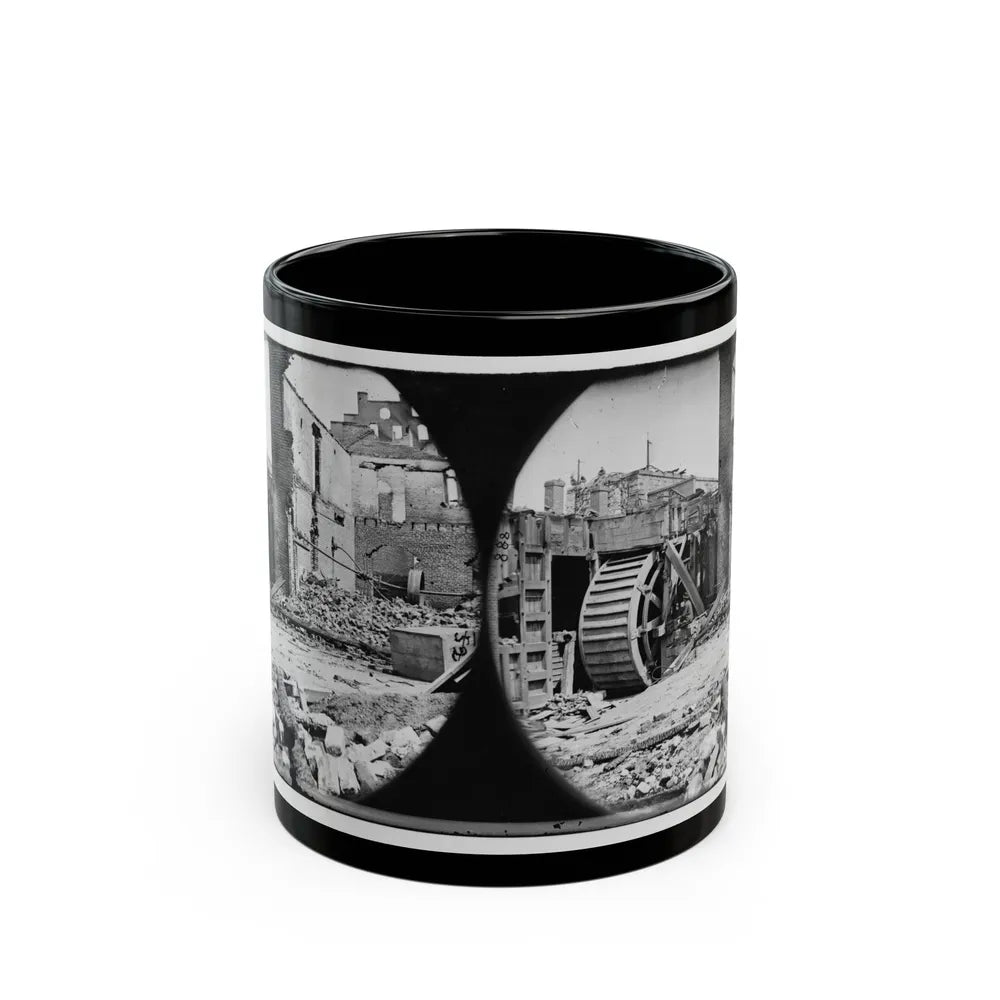 Richmond, Va. Ruins Of Paper Mill With Water-Wheel (U.S. Civil War) Black Coffee Mug-11oz-Go Mug Yourself