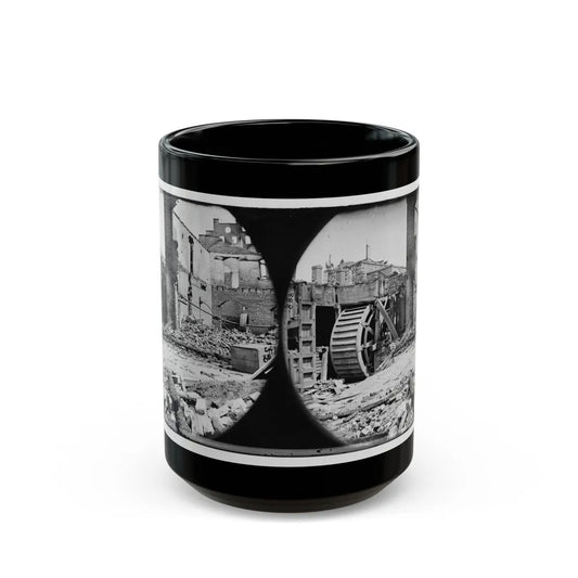 Richmond, Va. Ruins Of Paper Mill With Water-Wheel (U.S. Civil War) Black Coffee Mug-15oz-Go Mug Yourself