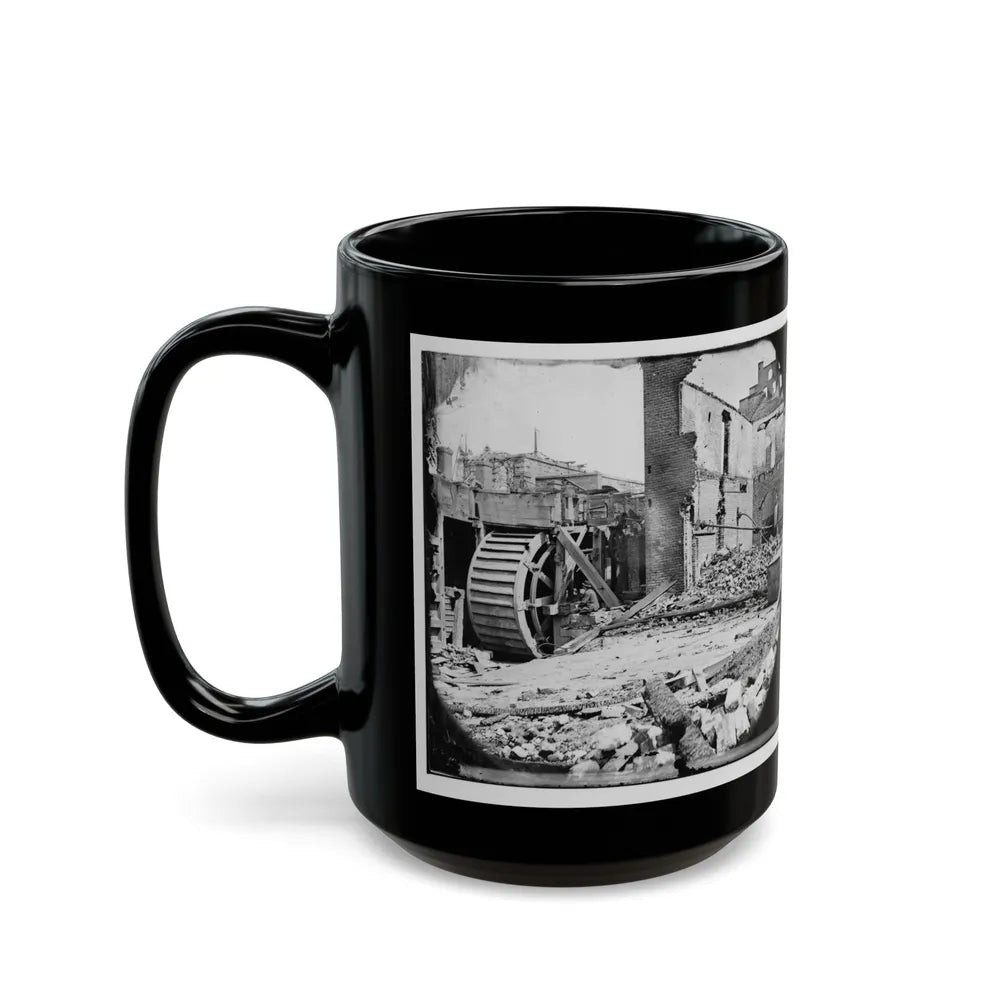 Richmond, Va. Ruins Of Paper Mill With Water-Wheel (U.S. Civil War) Black Coffee Mug-Go Mug Yourself