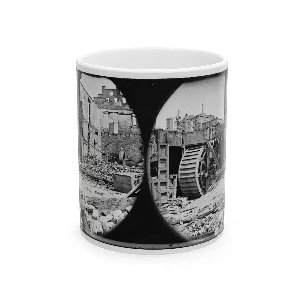 Richmond, Va. Ruins Of Paper Mill With Water-Wheel (U.S. Civil War) White Coffee Mug-11oz-Go Mug Yourself