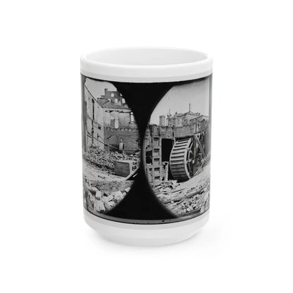 Richmond, Va. Ruins Of Paper Mill With Water-Wheel (U.S. Civil War) White Coffee Mug-15oz-Go Mug Yourself