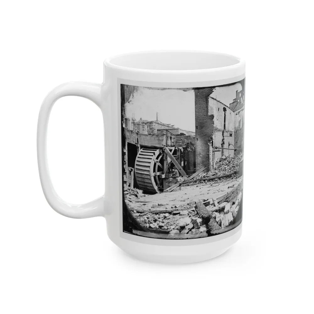 Richmond, Va. Ruins Of Paper Mill With Water-Wheel (U.S. Civil War) White Coffee Mug-Go Mug Yourself