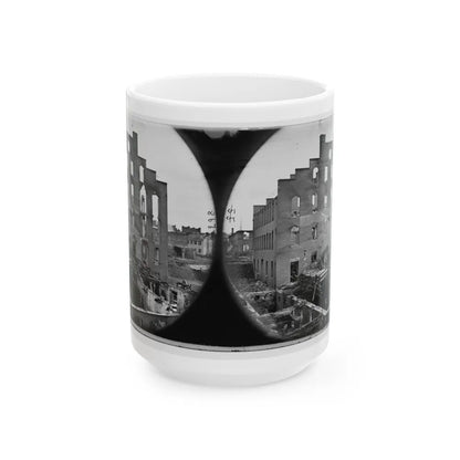 Richmond, Va. Ruins Of Paper Mill; Wrecked Paper-Making Machinery In Foreground (U.S. Civil War) White Coffee Mug-15oz-Go Mug Yourself