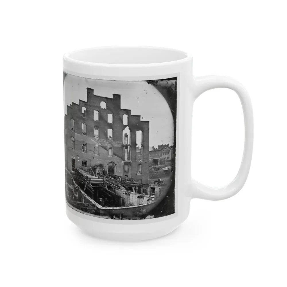 Richmond, Va. Ruins Of Paper Mill; Wrecked Paper-Making Machinery In Foreground (U.S. Civil War) White Coffee Mug-Go Mug Yourself