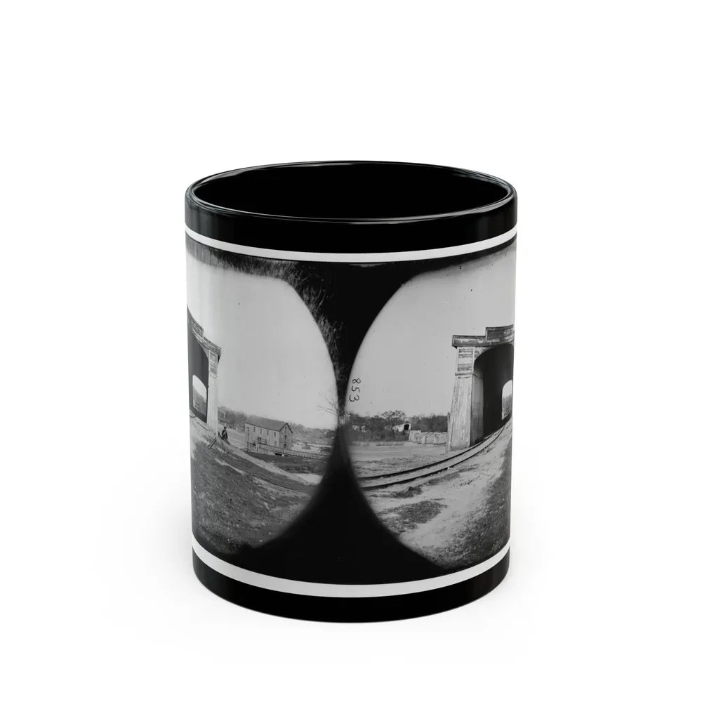 Richmond, Va. Ruins Of Richmond & Danville Railroad Bridge (U.S. Civil War) Black Coffee Mug-11oz-Go Mug Yourself