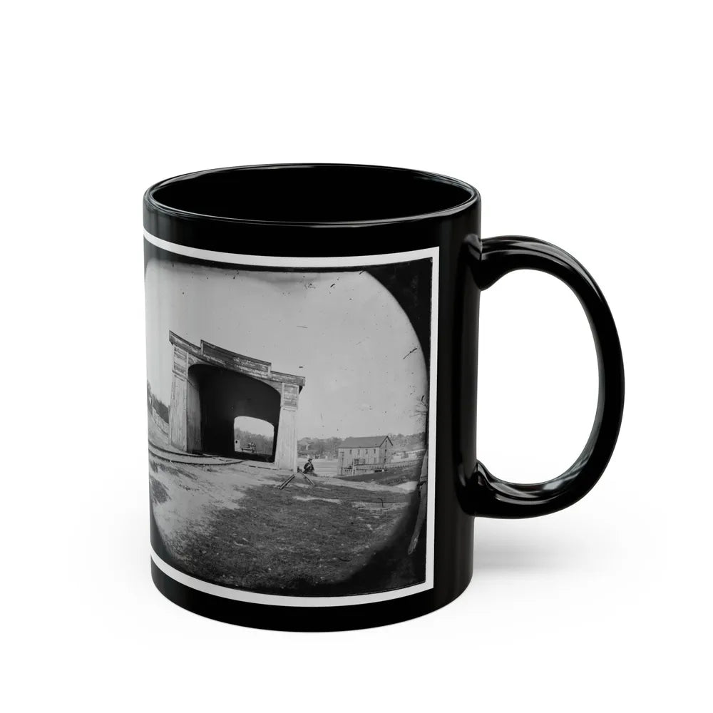 Richmond, Va. Ruins Of Richmond & Danville Railroad Bridge (U.S. Civil War) Black Coffee Mug-Go Mug Yourself