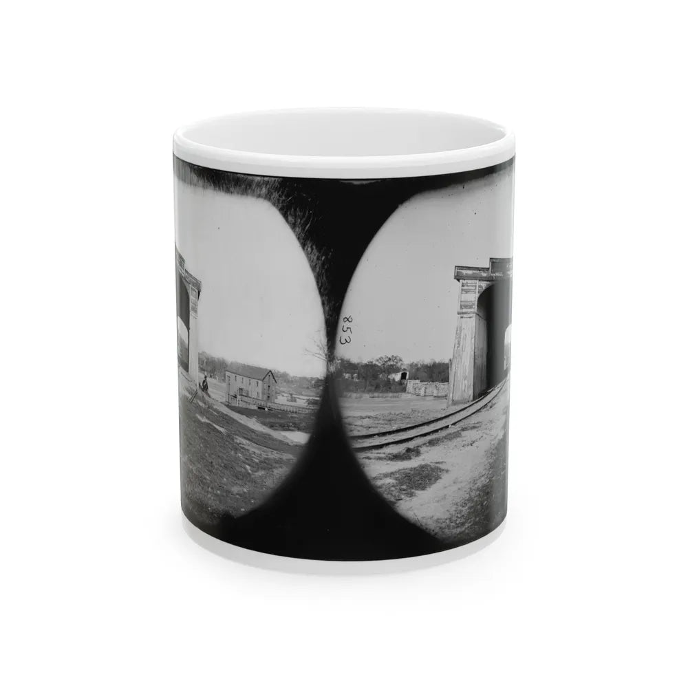 Richmond, Va. Ruins Of Richmond & Danville Railroad Bridge (U.S. Civil War) White Coffee Mug-11oz-Go Mug Yourself