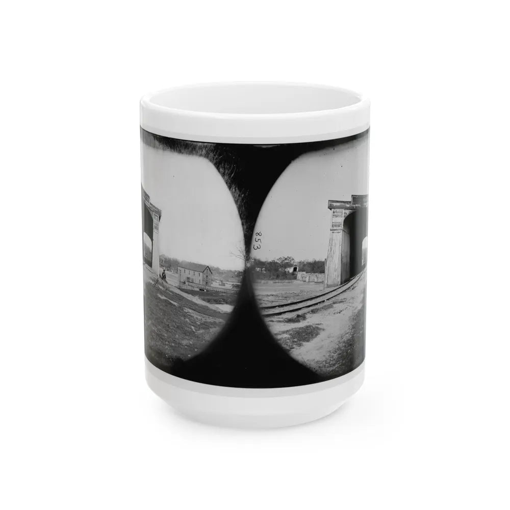 Richmond, Va. Ruins Of Richmond & Danville Railroad Bridge (U.S. Civil War) White Coffee Mug-15oz-Go Mug Yourself