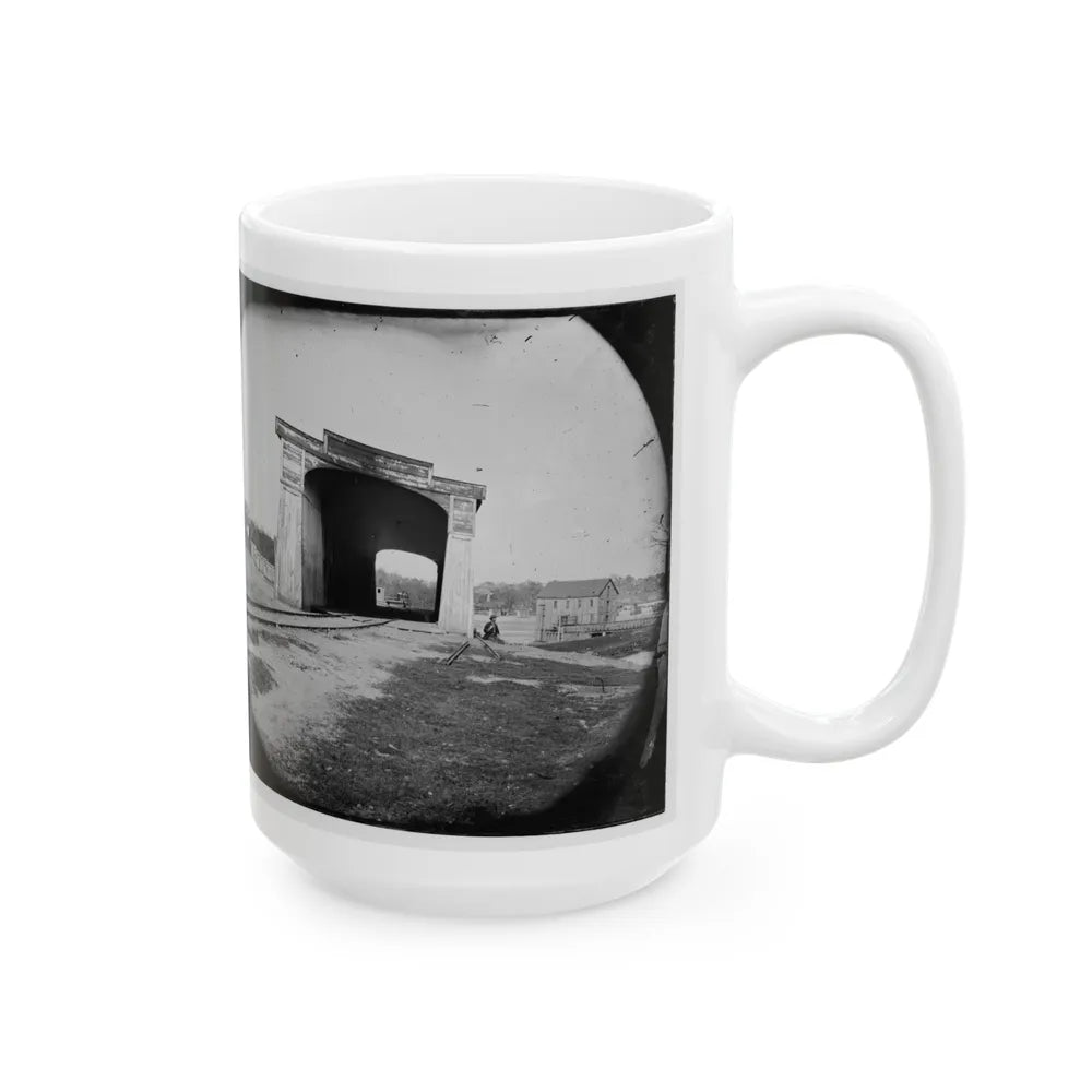 Richmond, Va. Ruins Of Richmond & Danville Railroad Bridge (U.S. Civil War) White Coffee Mug-Go Mug Yourself